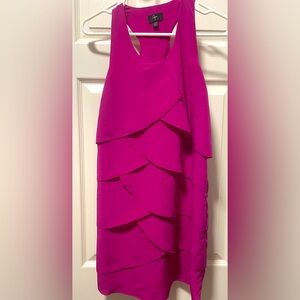 Aqua Hot Pink Tulip Silk Dress - XS